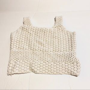 ZARA girls crochet, cream, crop top tank top